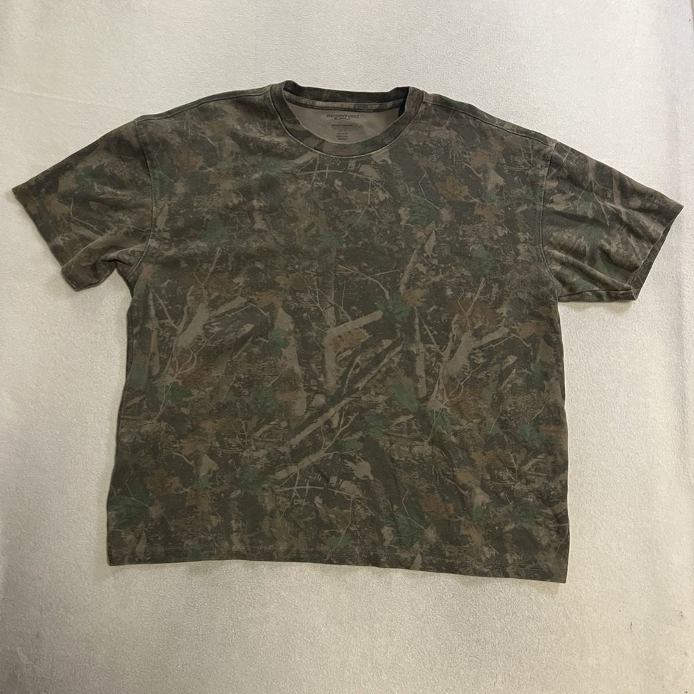 Reserved Supply Military Green Camo T-Shirt Tree Style Camouflage Oversized XL